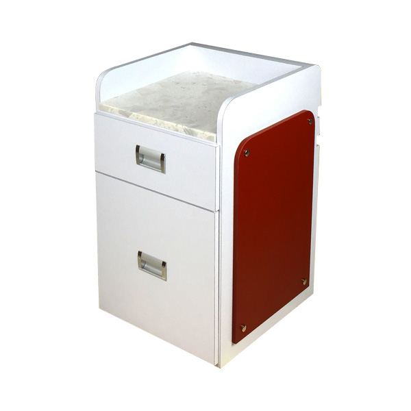 Pedi Cart D39 (White/Burgundy)